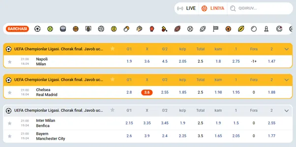 O'zbekistonda Mostbet-da sport tikish liniyasi